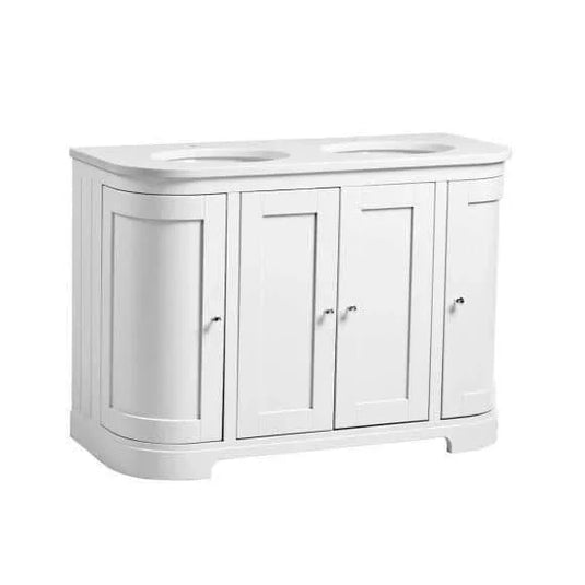 Tavistock Lansdown 1200mm Floorstanding Curved Vanity Unit - Linen White - LAN1200C.LW - Envy Bathrooms Ltd