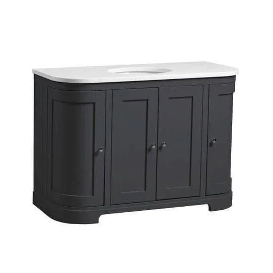 Tavistock Lansdown 1200mm Floorstanding Curved Vanity Unit - Matt Dark Grey - LAN1200C.DGM - Envy Bathrooms Ltd