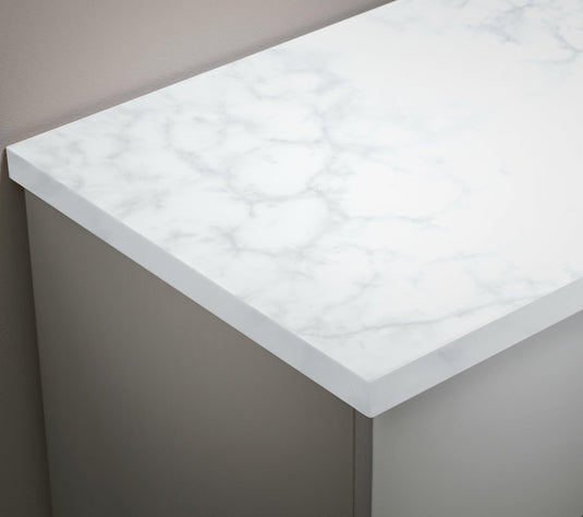 Tavistock Lansdown 1200mm Straight Double Basin Worktop & Upstand - Carrara - LANUSW12.CA - Envy Bathrooms Ltd