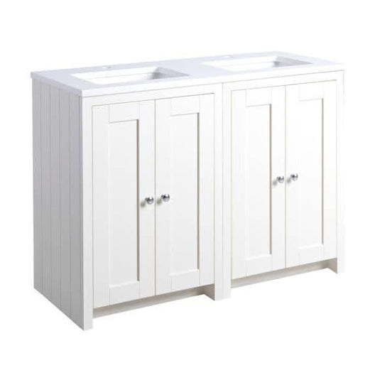 Tavistock Lansdown 1200mm Underslung Floorstanding Vanity Unit - Linen White - LAN600US.LWx2 - Envy Bathrooms Ltd