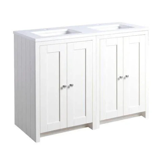Tavistock Lansdown 1200mm Underslung Floorstanding Vanity Unit - Linen White - LAN600US.LWx2 - Envy Bathrooms Ltd