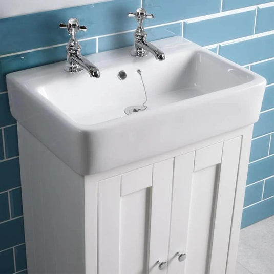 Tavistock Lansdown 570mm 2TH Basin - White - DC14001 - Envy Bathrooms Ltd