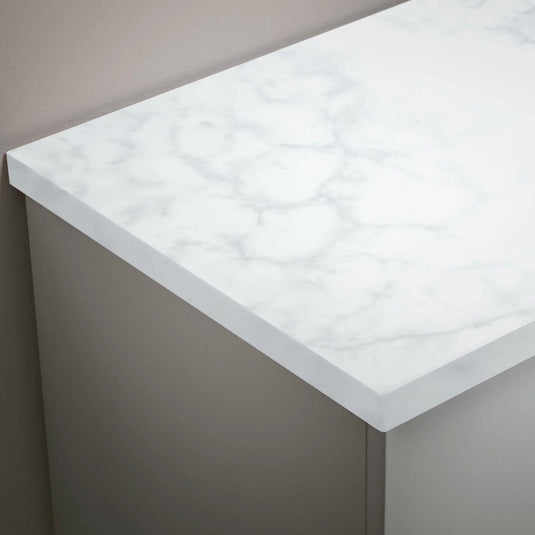 Tavistock Lansdown 600mm Worktop for Undermount Basin with Upstand - Carrara - LANUSW6.CA - Envy Bathrooms Ltd