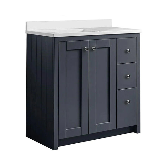 Tavistock Lansdown 800mm Underslung Door & Drawer Floorstanding Vanity Unit - Matt Dark Grey - LAN800US.DGM - Envy Bathrooms Ltd