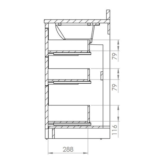 Tavistock Lansdown 800mm Underslung Door & Drawer Floorstanding Vanity Unit - Matt Dark Grey - LAN800US.DGM - Envy Bathrooms Ltd