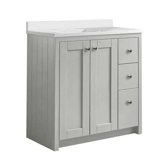 Tavistock Lansdown 800mm Underslung Door & Drawer Floorstanding Vanity Unit - Pebble Grey - LAN800US.PG - Envy Bathrooms Ltd