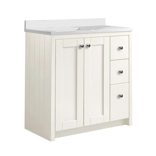 Tavistock Lansdown 830mm Underslung Door & Drawer Floor Unit - Linen White - LAN800US.LW - Envy Bathrooms Ltd