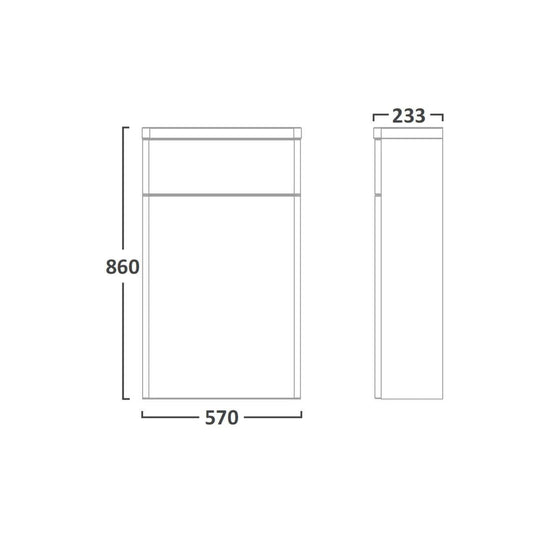 Tavistock Lansdown Back To Wall WC Unit Pebble Grey 570mm - Envy Bathrooms Ltd
