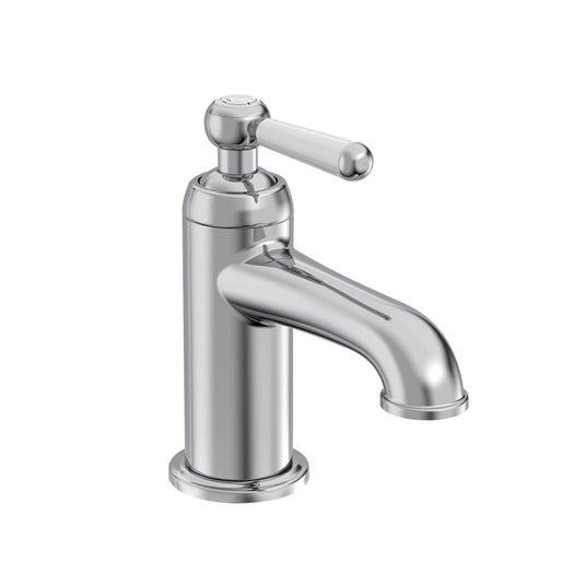 Tavistock Lansdown Basin Mono Mixer Tap with Click Waste Chrome/White - Envy Bathrooms Ltd