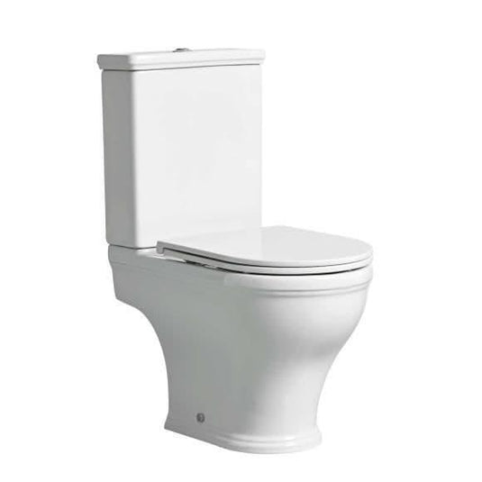 Tavistock Lansdown Close Coupled Open Back Rimless Pan - White - DC14043 - Envy Bathrooms Ltd