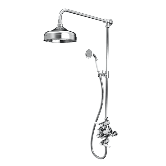 Tavistock Lansdown Dual Function Exposed Shower System with Overhead Shower & Handset Chrome - Envy Bathrooms Ltd