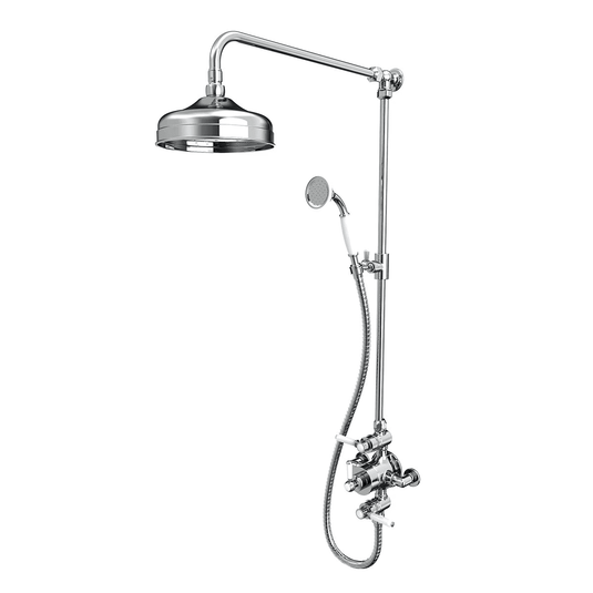 Tavistock Lansdown Dual Function Exposed Shower System with Overhead Shower & Handset - Chrome - SLD1701 - Envy Bathrooms Ltd