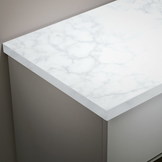 Tavistock Lansdown Solid Surface Worktop 1280mm Carrara | TF3W12A.CA - Envy Bathrooms Ltd