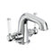 Tavistock Lansdown Twin Basin Mono Mixer Tap with Click Waste |  Chrome/White |  TLD11