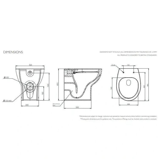 Tavistock Loft Back to Wall Rimless Pan - White - DC14026 - Envy Bathrooms Ltd