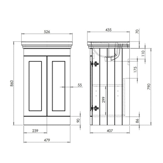 Tavistock Marston 500mm Vanity Unit - Matt Dark Grey - MS500F.DGM - Envy Bathrooms Ltd