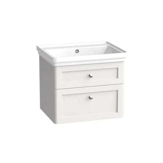 Tavistock Marston 600 Wall Mounted Vanity Unit - Matt Paper White | MS600W.W - Envy Bathrooms Ltd