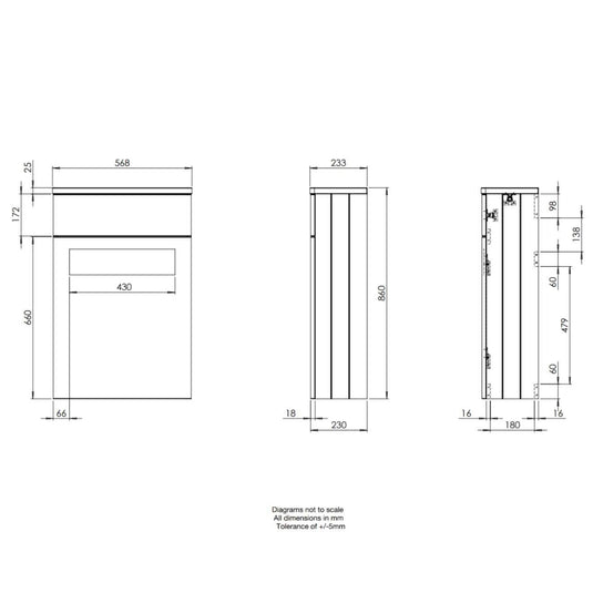 Tavistock Marston Back To Wall WC Unit Matt Dark Grey 560mm - Envy Bathrooms Ltd