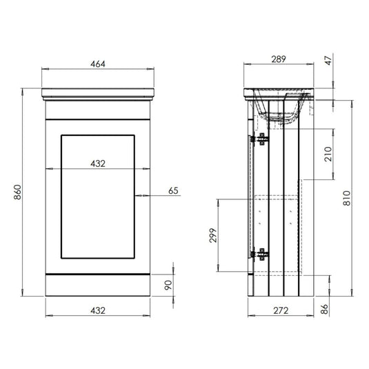 Tavistock Marston Cloakroom Unit & Basin Paper White 450mm 2H - Envy Bathrooms Ltd