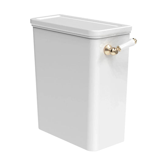Tavistock Marston Close Coupled Cistern Brass Lever - White - C1255SBRS - Envy Bathrooms Ltd
