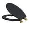 Tavistock Marston/Vitoria Soft Close Seat|  Matt Black|  Brushed Brass Hinges |  DC4052-SF