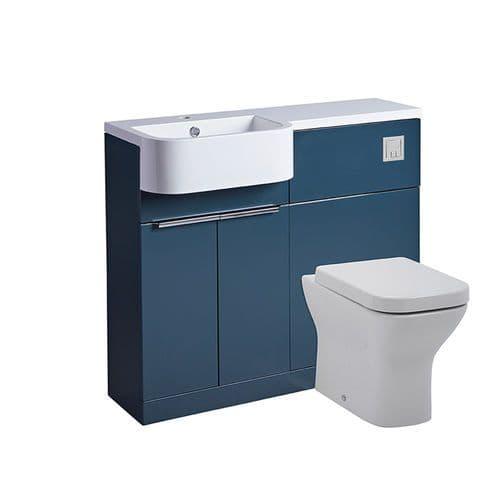 Tavistock Match 1000mm Combination Unit & Basin in Oxford Blue LH - Envy Bathrooms Ltd