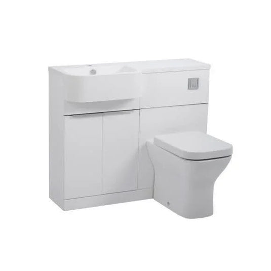 Tavistock Match 1000mm Combination Vanity Unit (LH) - Gloss White - MAT10L.W - Envy Bathrooms Ltd