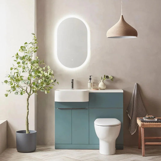 Tavistock Match 1000mm Combination Vanity Unit (LH) - Viridian Green - 
MAT10L.VRG - Envy Bathrooms Ltd