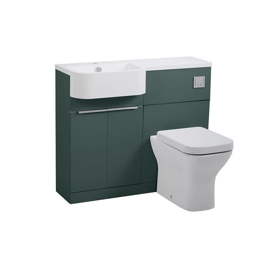 Tavistock Match 1000mm Combination Vanity Unit (LH) - Viridian Green - MATLVG - Envy Bathrooms Ltd