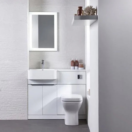 Tavistock Match 1000mm Combination Vanity Unit (RH) - Gloss White - MAT10R.W - Envy Bathrooms Ltd