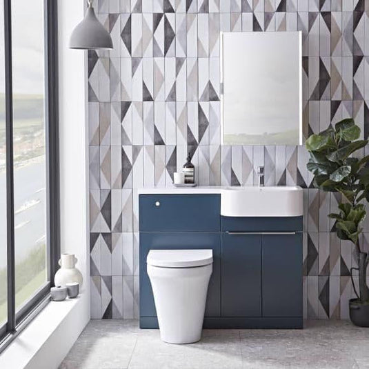 Tavistock Match 1000mm Combination Vanity Unit (RH) - Oxford Blue - MAT10R.OB - Envy Bathrooms Ltd