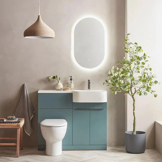 Tavistock Match 1000mm Combination Vanity Unit (RH) - Viridian Green - MAT10R.VRG - Envy Bathrooms Ltd