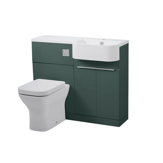 Tavistock Match 1000mm Combination Vanity Unit (RH) - Viridian Green - MATRVG - Envy Bathrooms Ltd