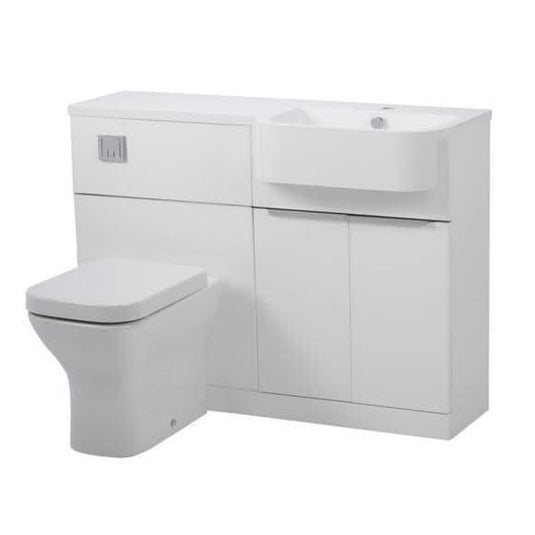 Tavistock Match 1200 Combination Unit & Basin in Gloss White (RH) - Envy Bathrooms Ltd