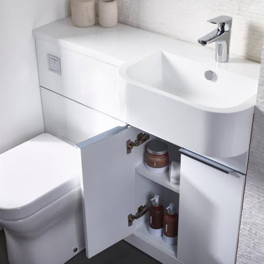 Tavistock Match 1200 Combination Unit & Basin in Gloss White (RH) - Envy Bathrooms Ltd