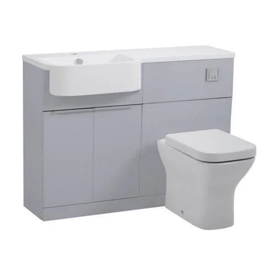 Tavistock Match 1200mm Combination Vanity Unit (LH) - Gloss Light Grey - MAT12L.G - Envy Bathrooms Ltd