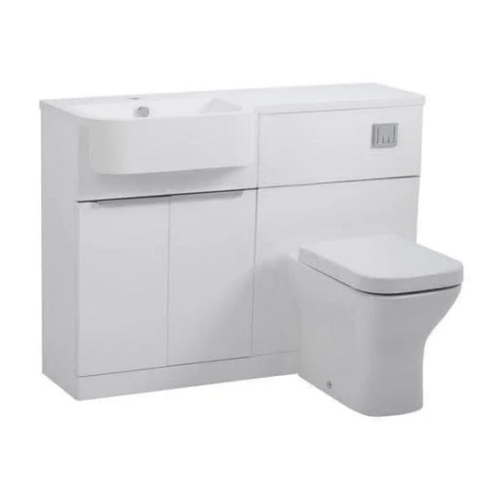 Tavistock Match 1200mm Combination Vanity Unit (LH) - Gloss White - MAT12L.W - Envy Bathrooms Ltd