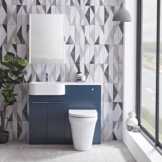 Tavistock Match 1200mm Combination Vanity Unit (LH) - Oxford Blue - MAT12L.OB - Envy Bathrooms Ltd