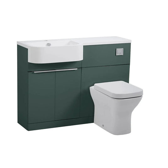 Tavistock Match 1200mm Combination Vanity Unit (LH) - Viridian Green 1200mm - MAT12L.VRG - Envy Bathrooms Ltd
