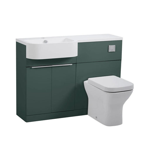 Tavistock Match 1200mm Combination Vanity Unit (LH) - Viridian Green 1200mm - MAT12LVRG - Envy Bathrooms Ltd