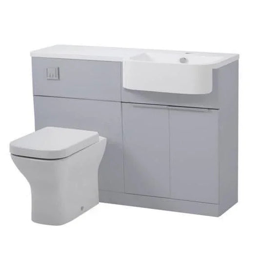 Tavistock Match 1200mm Combination Vanity Unit (RH) - Gloss Light Grey - MAT12R.G - Envy Bathrooms Ltd
