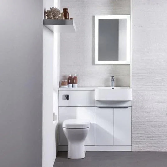 Tavistock Match 1200mm Combination Vanity Unit (RH) - Gloss White - MAT12R.W - Envy Bathrooms Ltd
