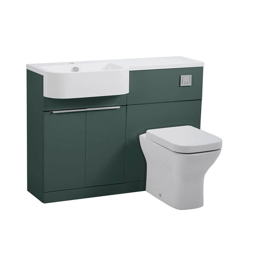 Tavistock Match Combination Unit & Basin Viridian Green 1200mm LH - Envy Bathrooms Ltd