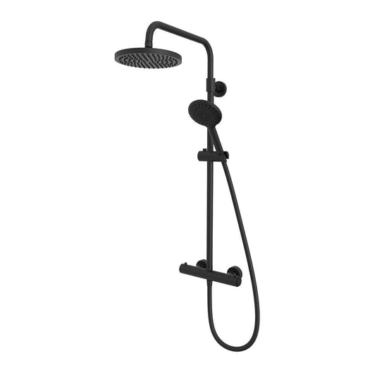 Tavistock Merit Push Bar Shower System Matt Black - Envy Bathrooms Ltd