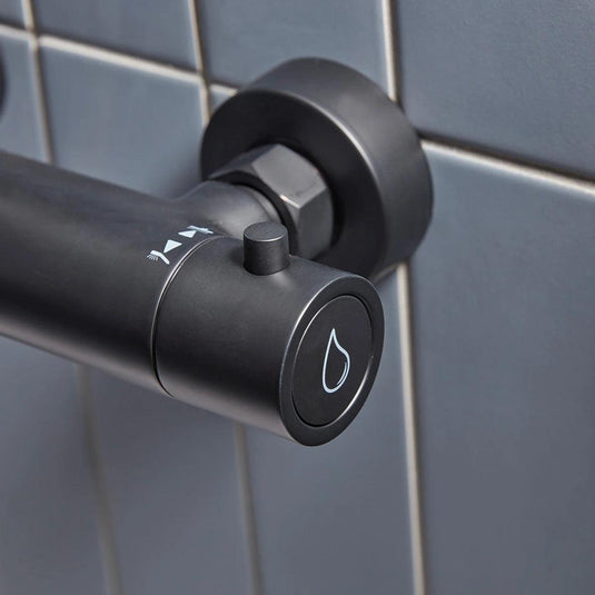 Tavistock Merit Push Bar Shower System Matt Black - Envy Bathrooms Ltd