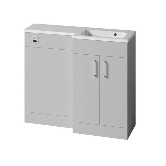 Tavistock Nexus 1000mm L Shape Combination Vanity Unit - Gloss Light Grey - DC12044+DC12045 - Envy Bathrooms Ltd
