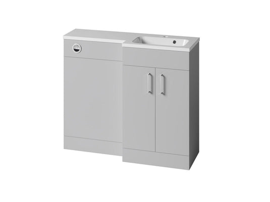 Tavistock Nexus 1000mm L Shape Combination Vanity Unit - Gloss Light Grey - DC12044+DC12045 - Envy Bathrooms Ltd