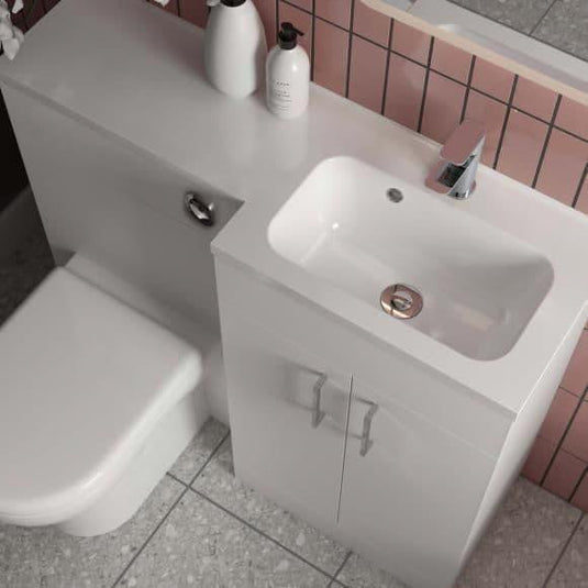 Tavistock Nexus 1000mm L Shape Combination Vanity Unit - Gloss White - DC12036+DC12037 - Envy Bathrooms Ltd