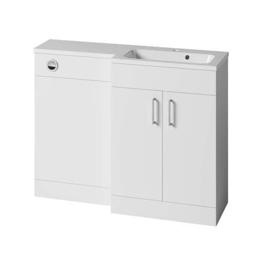 Tavistock Nexus 1100mm L Shape Combination Vanity Unit - Gloss White - DC12040+DC12037 - Envy Bathrooms Ltd