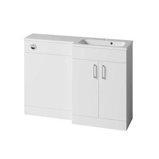 Tavistock Nexus 1200mm L Shape Combination Vanity Unit - Gloss White - DC12040+DC12041 - Envy Bathrooms Ltd